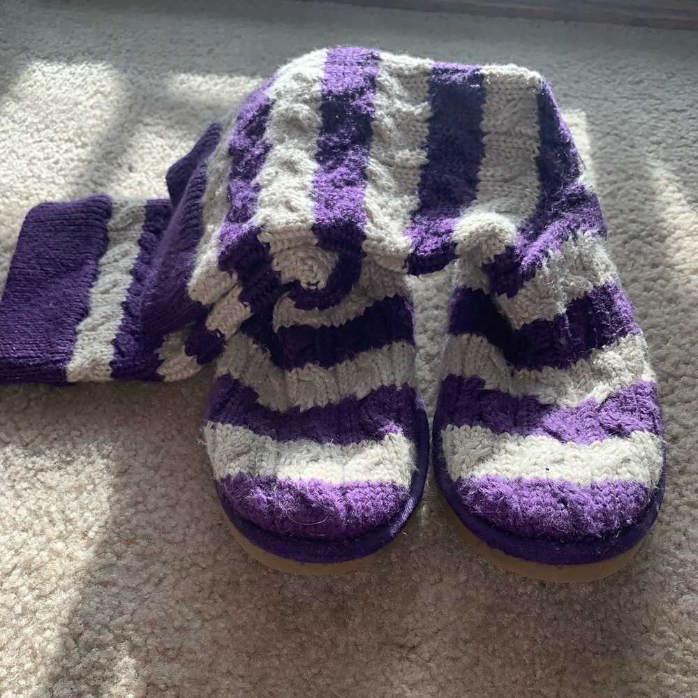 Purple and White Striped Uggs